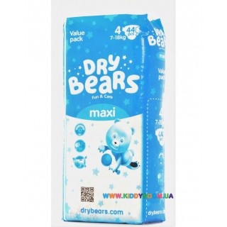 Подгузники Dry Bears Fun&care Maxi 4 (7-18 кг) 44 шт